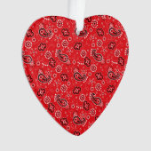 Red Bandana Heart Modern Cowboy Liebe Spaß Ornament (Vorderseite)
