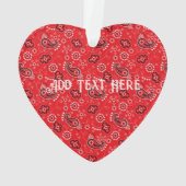 Red Bandana Heart Modern Cowboy Liebe Spaß Ornament (Rückseite)