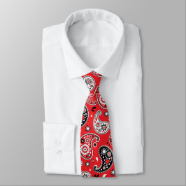 Red Bandana Paisley Elegant Country Western Krawatte