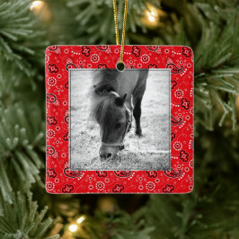 Red Bandana Pferd Foto Name Jahr Jährlicher Urlaub Keramikornament