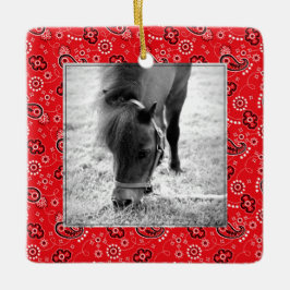 Red Bandana Pferd Foto Name Jahr Jährlicher Urlaub Keramikornament