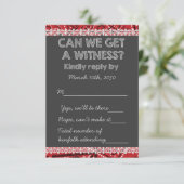 Red Bandana Rustic Chalkboard Country Wedding UAWG RSVP Karte (Stehend Vorderseite)