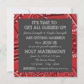 Red Bandana Rustic Country Chalkboard Wedding Einladung (Vorderseite)