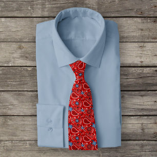 Red Bandana und Denim Texas Neck Tie Krawatte