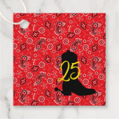 Red Bandana Western Cowboy Boot Spurs AGE Fun Geschenkanhänger (Vorderseite)