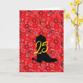 Red Bandana Western Cowboy Boot Spurs AGE Fun Karte (Gelbe Blume)