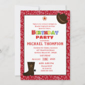 Red Bandana Western Cowboy Einladung zum Geburtsta (Vorderseite)