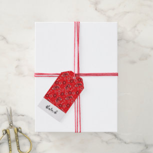 Red Bandana Western Cowboy NAME Fun Geschenkanhänger