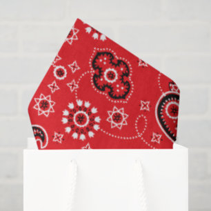 Red Bandana Western Modern Cowboy Rodeo Seidenpapier