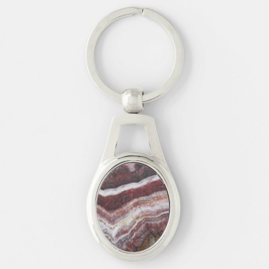 Red Banded Agate Pattern Schlüsselanhänger (Vorderseite)
