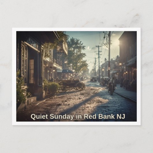 Red Bank NJ Quiet Sunday Scene 1920s Postkarte (Vorderseite)