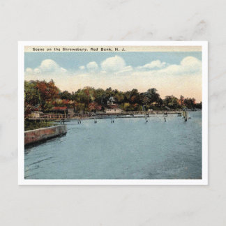 Red Bank NJ Scene auf der Shrewsbury 1922 Vintag Postkarte