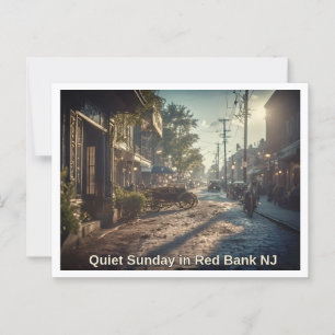 Red Bank NJ Stille Sonntags Szene 1920er Postkarte
