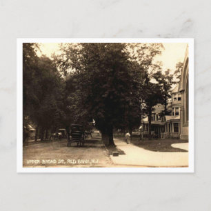 Red Bank NJ, Upper Broad St Vintage Postkarte