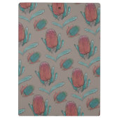 Red Banksia Watercolor - Australian Native Blume Klemmbrett (Rückseite)