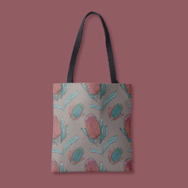 Red Banksia Watercolor - Australian Native Blume Tasche