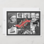 Red Banner Frohe Weihnachten 8 Foto-Karte (Vorderseite)