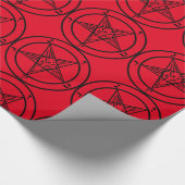 Red Baphomet Pentagram Satanic Geschenkpapier (Ecke)