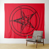 Red Baphomet Tapestry Wandteppich (Beispiel (Horizontal))