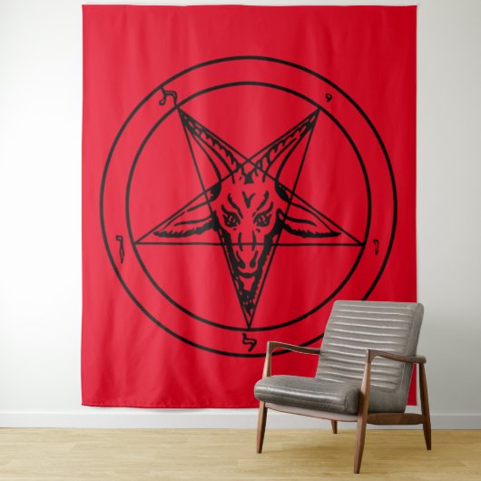 Red Baphomet Tapestry Wandteppich (Beispiel)