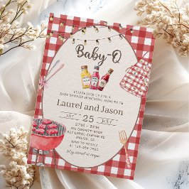 Red Barbecue Baby-Q Baby Shower Einladung