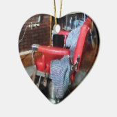 Red Barber Chair Keramikornament (Links)