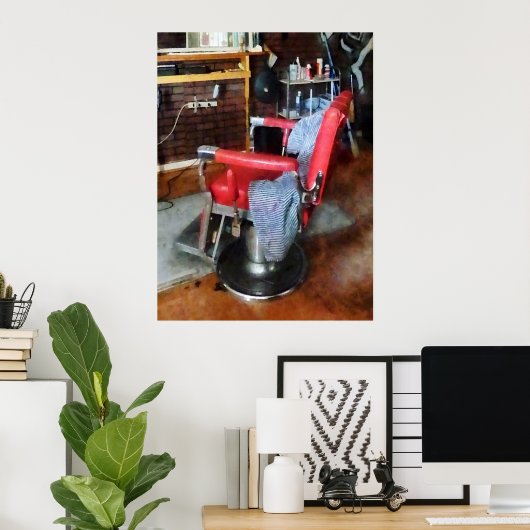 Red Barber Chair Poster (Heimbüro)