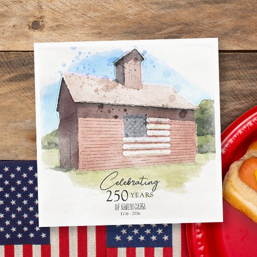 Red Barn 250 Years Americana 4. Juli Party Serviette