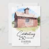 Red Barn 250 Years of Americana 4. Juli Party Einladung (Vorderseite)