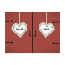 Red Barn and Daisises Country Wedding Save the Dat