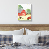 Red Barn | Aquarellzeichnung Leinwanddruck (Insitu (Schlafzimmer))