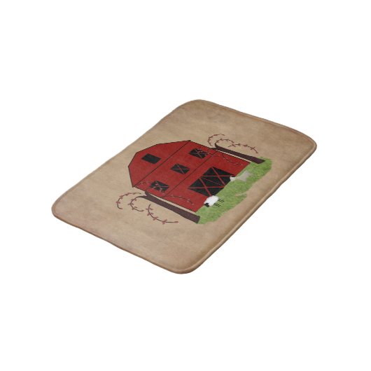Red Barn Bath Mat Badematte (Schrägansicht)