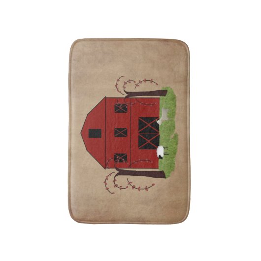 Red Barn Bath Mat Badematte (Vorderseite Vertikal)