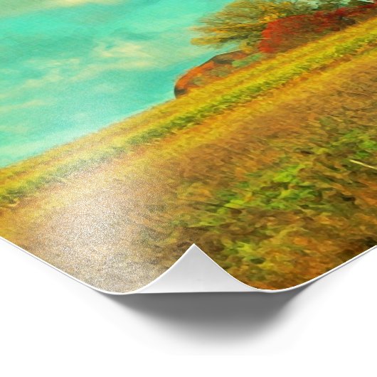 Red Barn Blue Sky Fotodruck (Ecke)