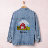 Red Barn Blue Sky Personalisiert Name Womens Jeansjacke (Hangar)