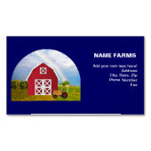 Red Barn Blue Sky Traktor Add Company Info Magnetische Visitenkarte (Vorderseite)
