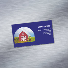 Red Barn Blue Sky Traktor Add Company Info Magnetische Visitenkarte
