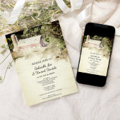 Red Barn Country Farm Wedding Watercolor Einladung