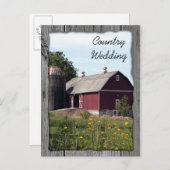 Red Barn Country Hochzeit Save the Date Ankündigungspostkarte (Vorne/Hinten)