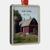 Red Barn Country Wedding Ornament Aus Metall (Rechts)