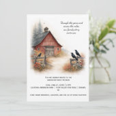 Red Barn Crows Farm Family Reunion | Einladung (Stehend Vorderseite)