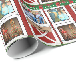 Red Barn Door 3 Foto Custom Country Holiday Geschenkpapier