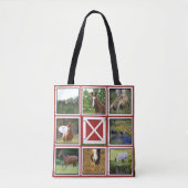 Red Barn Door Custom Foto Tote Bag Pferd Tasche (Vorderseite)