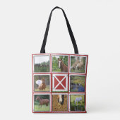 Red Barn Door Custom Foto Tote Bag Pferd Tasche (Rückseite)