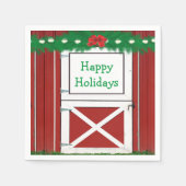 Red Barn Door Custom Holiday Party Napkins Serviette (Vorderseite)