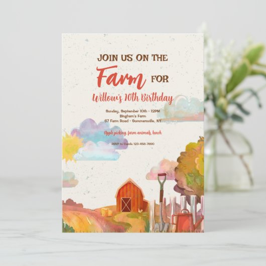 Red Barn Einladung (Stehend Vorderseite)