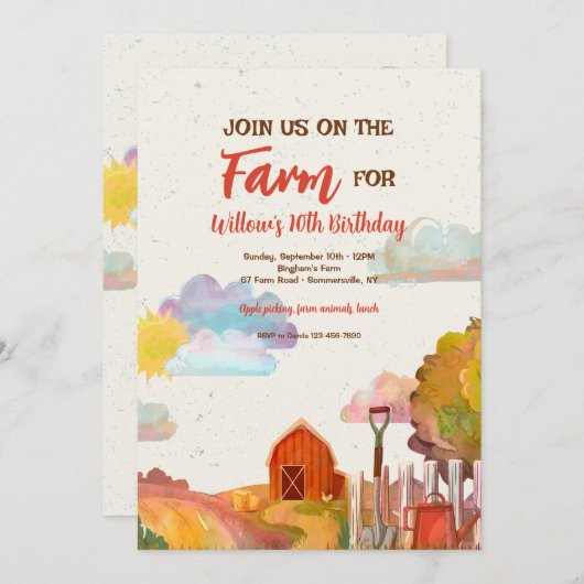 Red Barn Einladung (Vorne/Hinten)