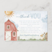 Red Barn Farm Animal Vielen Dank Kartenbrief Hinwe Begleitkarte (Vorderseite)