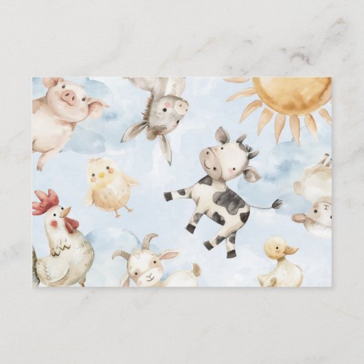 Red Barn Farm Animal Vielen Dank Kartenbrief Hinwe Begleitkarte (Rückseite)