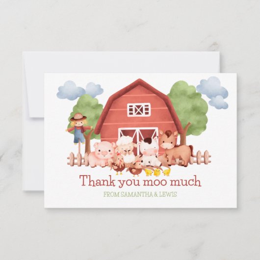 Red Barn Farm Danke Karte (Vorderseite)